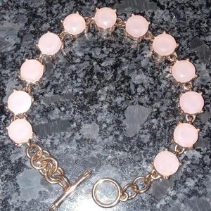 💖 Juicy Couture Rose-Gold colored Rose-Qaurtz Bracelet.- Length 7 inches